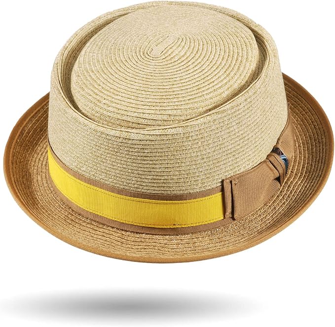 男士/女士太阳帽夏季猪肉馅草帽女式男式绅士巴拿马帽子中性款平顶